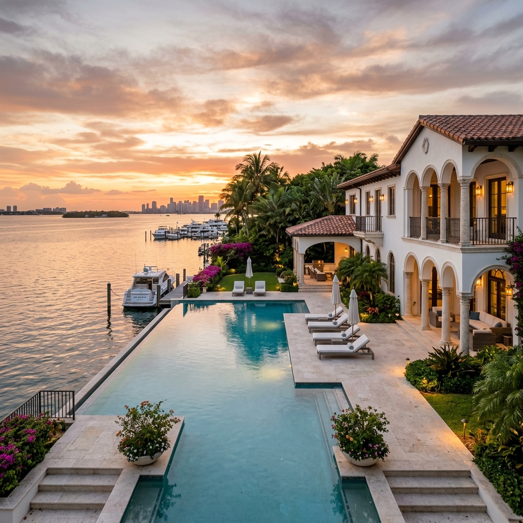 Architectural contemporary waterfront villa